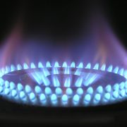 gas stove lit