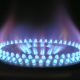 gas stove lit